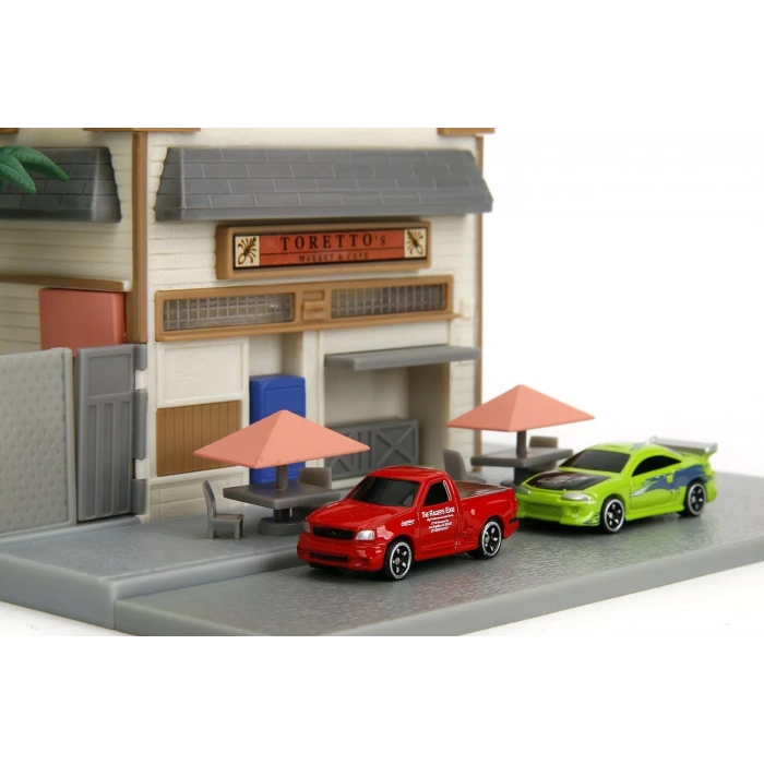 Jada Fast & Furious Nano Scene Diorama Dom Torretos Market & Cafe