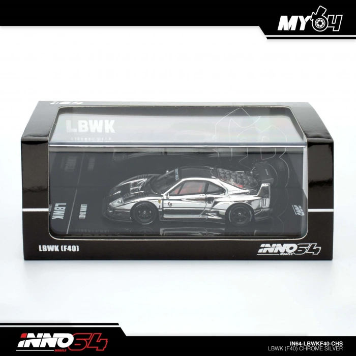 Inno 1/64 LBWK (F40) Chrome Silver