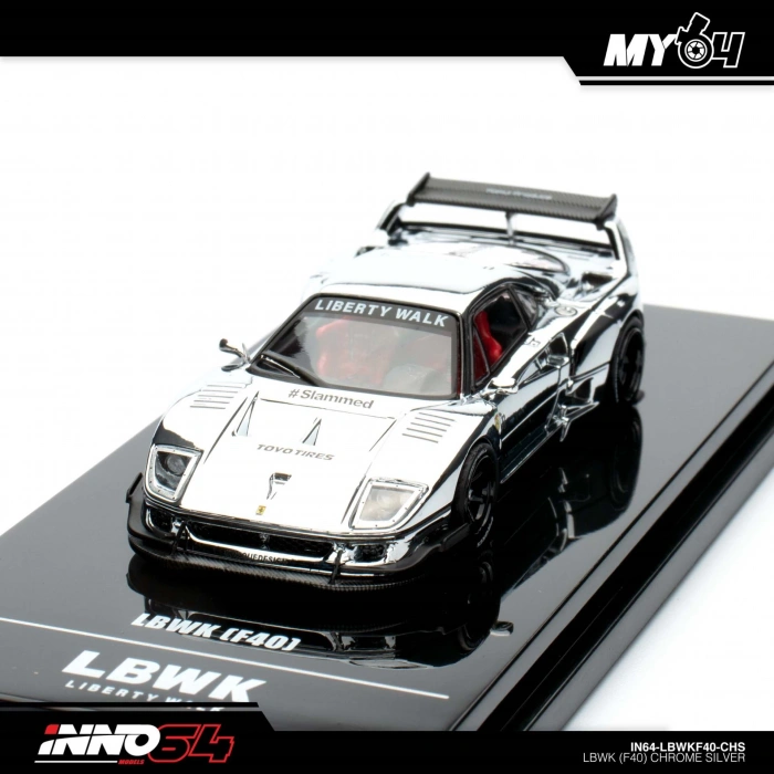 Inno 1/64 LBWK (F40) Chrome Silver