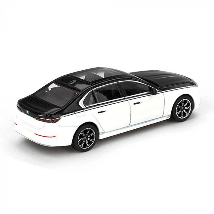 Mini GT 1/64 BMW i7 xDrive60 Alpine White / Black Sapphire - Blister Paket MGT00959-BL