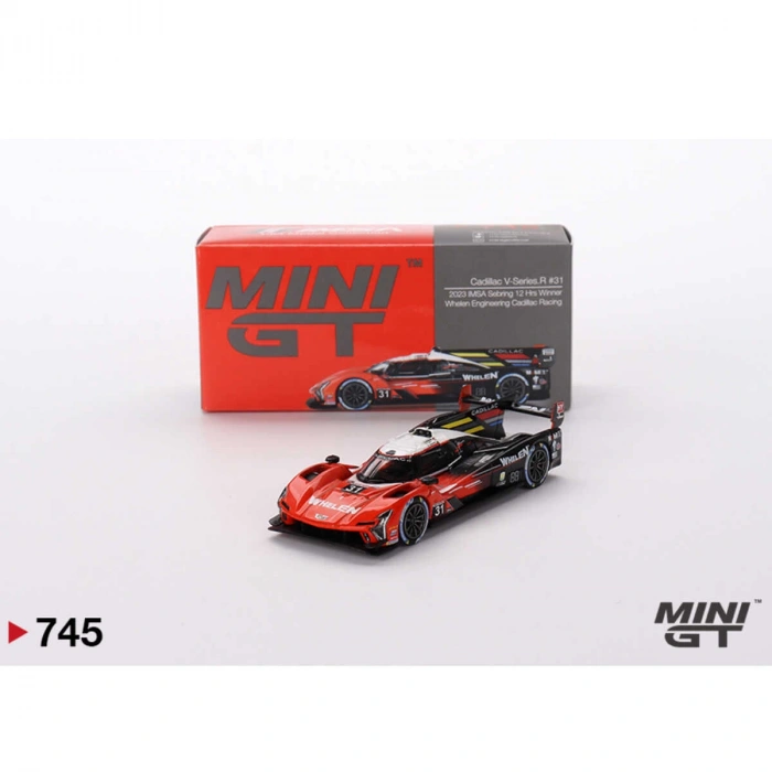 Mini GT MGT00745 1/64 Cadillac V-Series.R Whelen Engineering Cadillac Racing 2023 IMSA Sebring 12 Hrs Winner