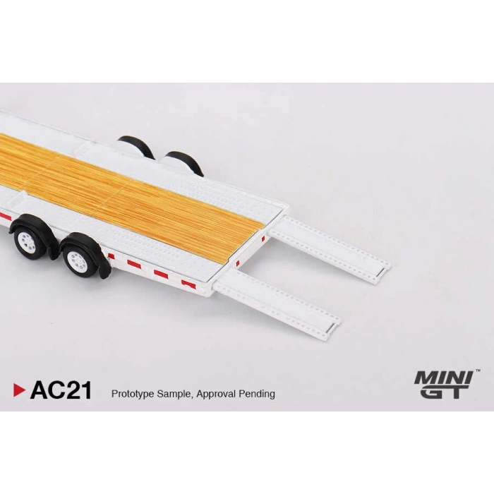 Mini GT 1/64 Car Hauler Trailer White MGTAC21