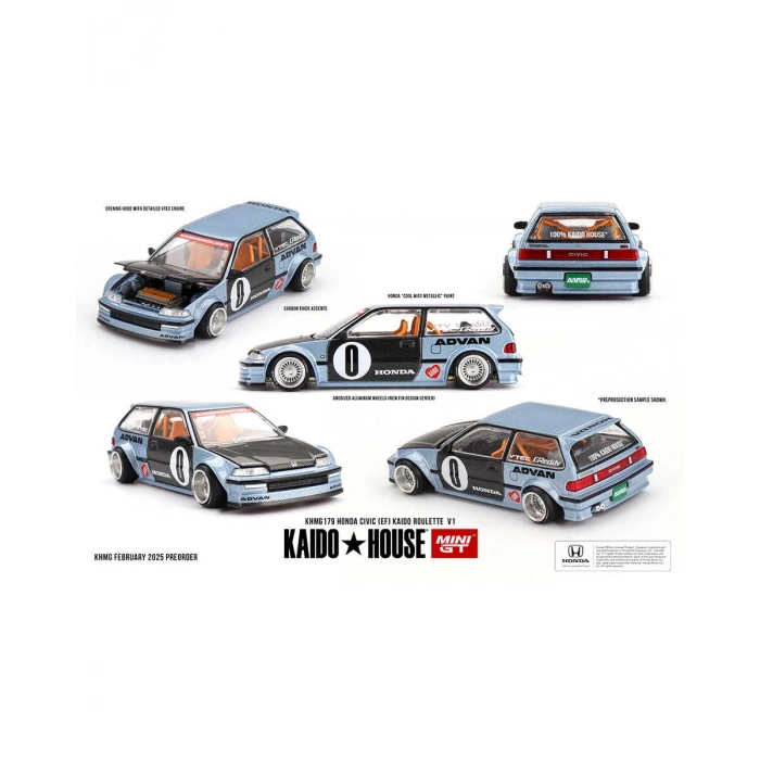 Mini GT 1/64 KaidoHouse Honda Civic (EF) Kaido Roulette V1
