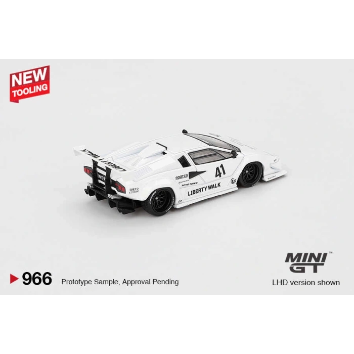 Mini GT MGT00966 1/64 Lamborghini Countach LB-WORKS White 2024 Tokyo Auto Salon