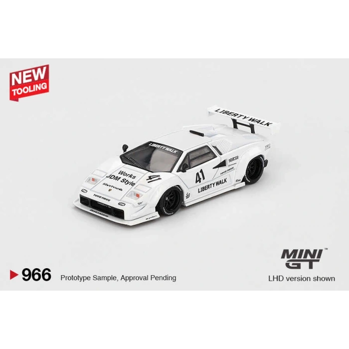 Mini GT MGT00966 1/64 Lamborghini Countach LB-WORKS White 2024 Tokyo Auto Salon