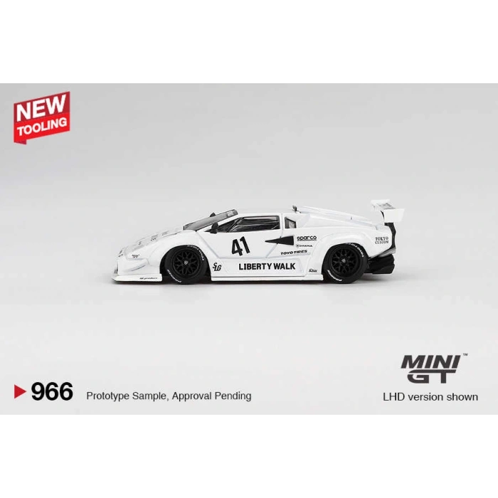 Mini GT MGT00966 1/64 Lamborghini Countach LB-WORKS White 2024 Tokyo Auto Salon