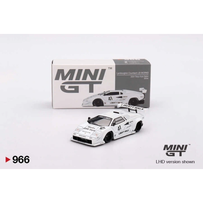 Mini GT MGT00966 1/64 Lamborghini Countach LB-WORKS White 2024 Tokyo Auto Salon