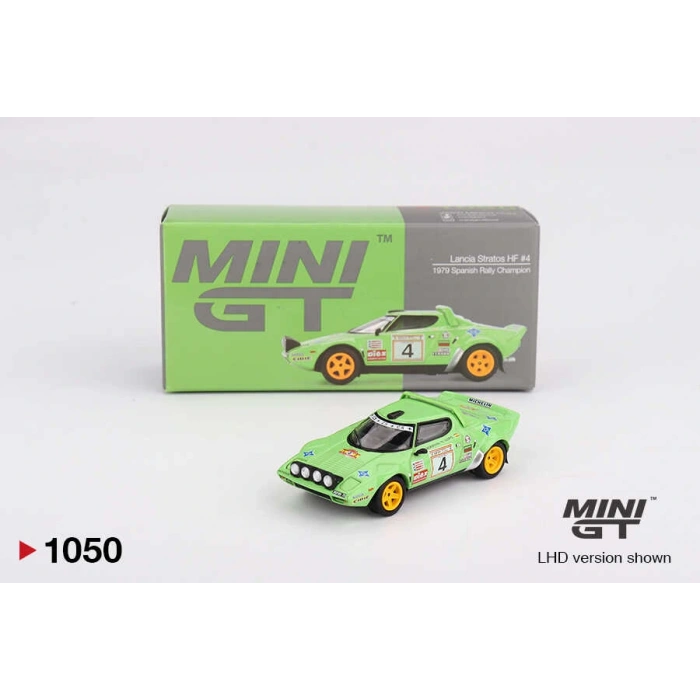 Mini GT MGT01050 1/64 Lancia Stratos HF #4 1979 Spanish Rally Champion