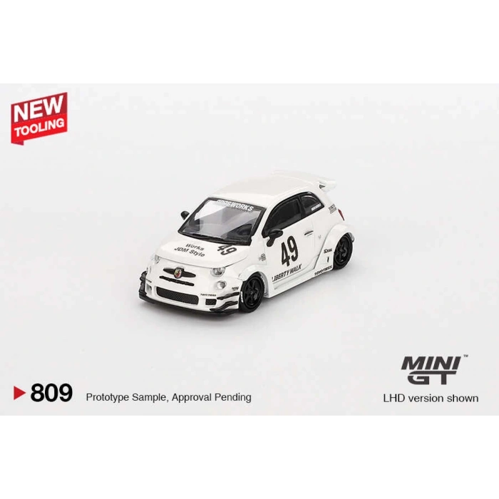 Mini GT 1/64 LB-WORKS x Abas Works ABARTH 595 Gara White