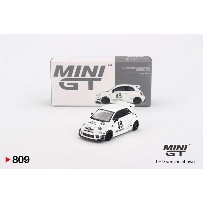 Mini GT 1/64 LB-WORKS x Abas Works ABARTH 595 Gara White