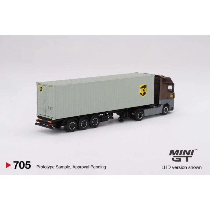 Mini GT 1/64 Mercedes-Benz Actros w/ 40 Ft Container  UPS Europe MGT00705