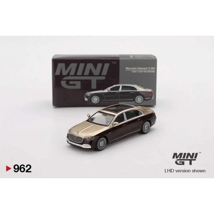 Mini GT 1/64 Mercedes-Maybach S680 Gold / Dark Red Metallic