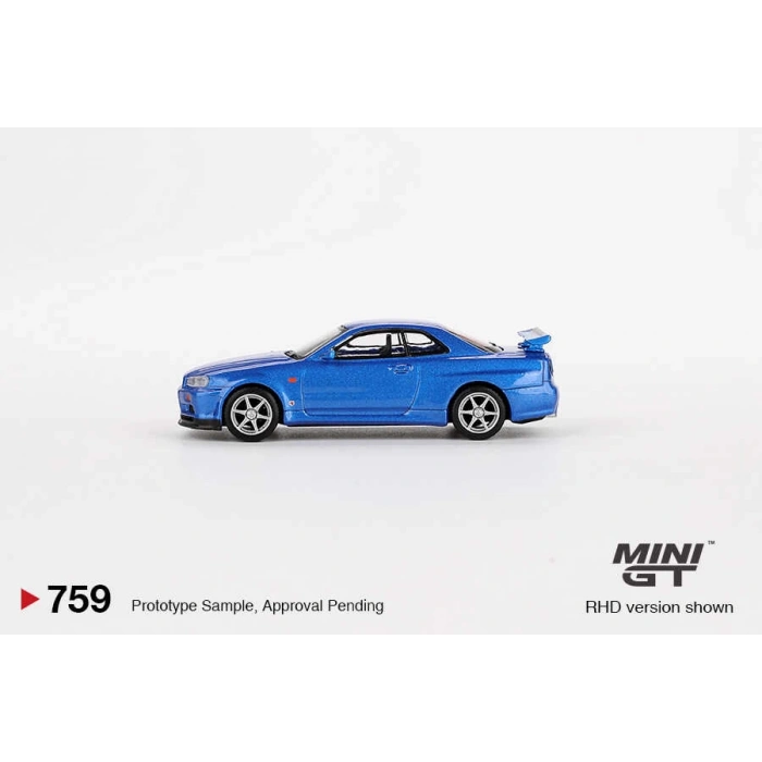 Mini GT MGT00759 1/64 Nissan Skyline GT-R (R34) V-Spec Bayside Blue