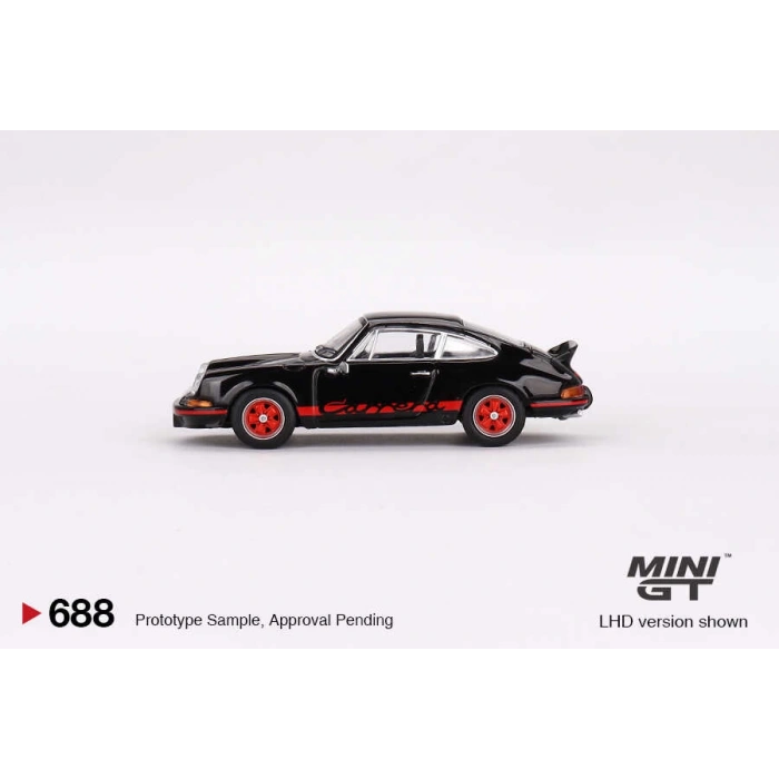 Mini GT MGT00688 1/64 Porsche 911 Carrera RS 2.7 Black with Red Livery