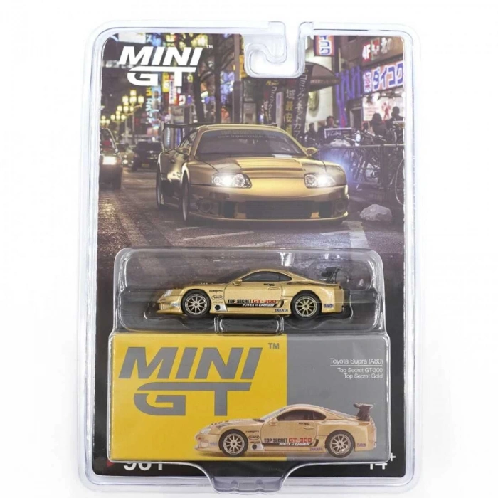 Mini GT 1/64 Toyota Supra (A80) Top Secret GT-300 Top Secret Gold - Blister Paket MGT00961-BL