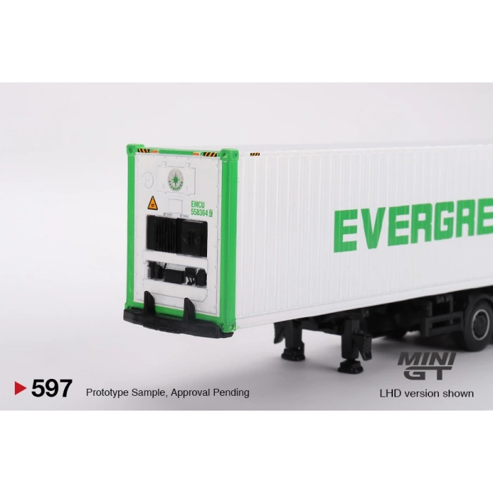 Mini GT 1/64 Western Star 49X Blue w/ 40 Reefer Container EVERGREEN