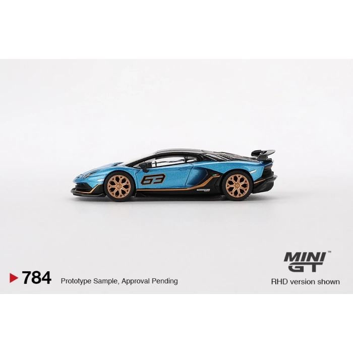 Mini GT MGT00784 1/64 Lamborghini Aventador SVJ 63 Blu Aegir