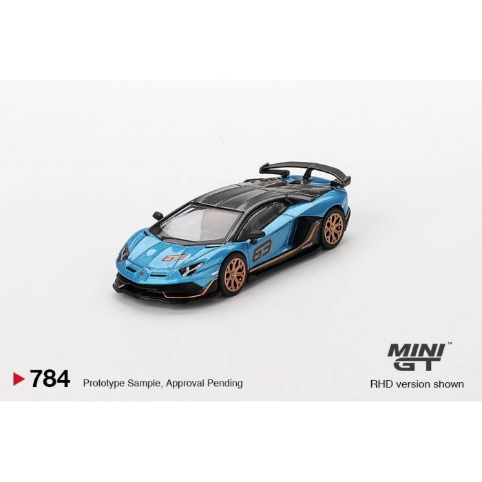 Mini GT MGT00784 1/64 Lamborghini Aventador SVJ 63 Blu Aegir