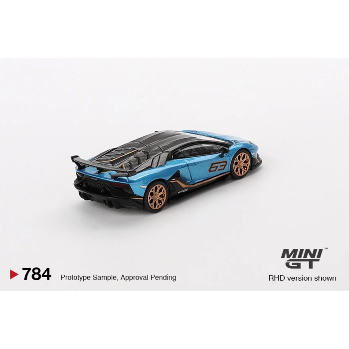 Mini GT MGT00784 1/64 Lamborghini Aventador SVJ 63 Blu Aegir