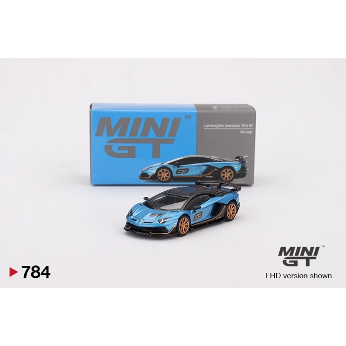 Mini GT MGT00784 1/64 Lamborghini Aventador SVJ 63 Blu Aegir