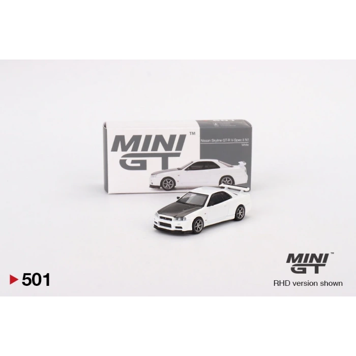 Mini GT MGT00501 1/64 Nissan Skyline GT-R (R34) V-Spec II N1 White