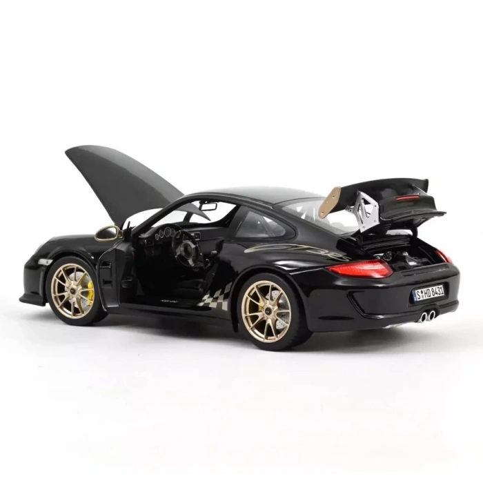 Norev 1/18 Porsche 911 GT3 RS 2009 Black & White Gold Metallic
