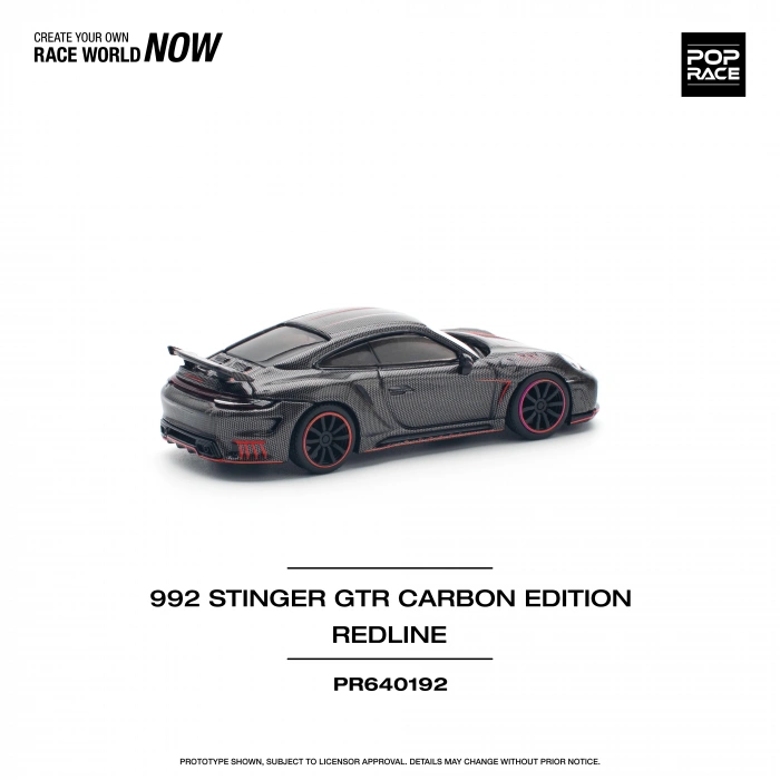 Pop Race 1/64 992 Stinger GTR Carbon Edition Redline