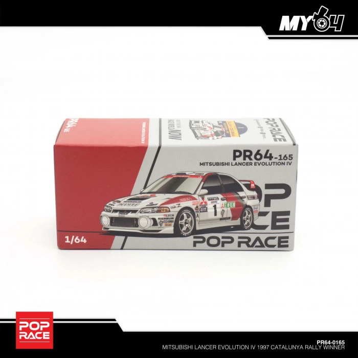 Pop Race 1/64 Mitsubishi Lancer Evolution IV 1997 Catalunya Rally Winner