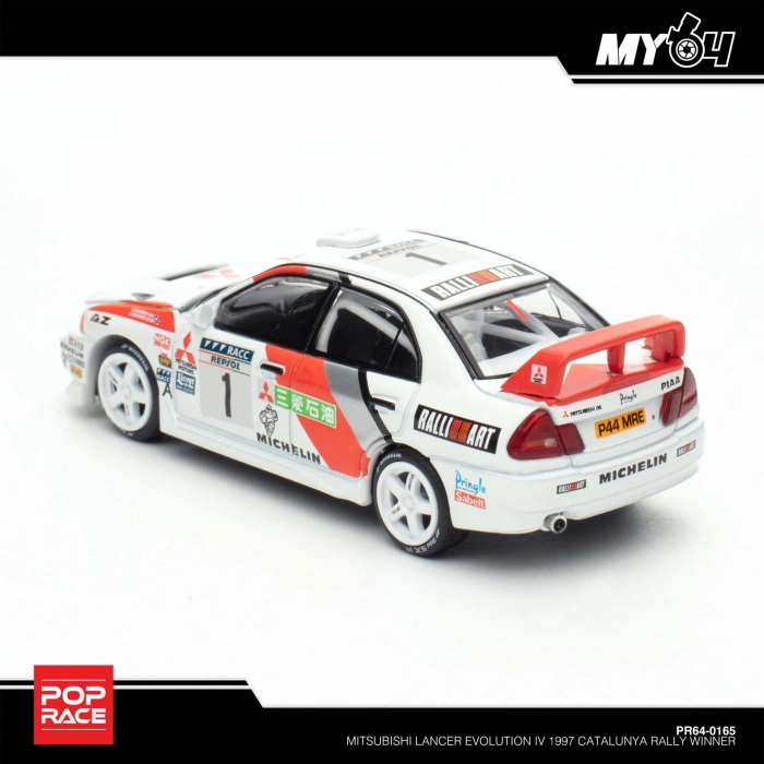 Pop Race 1/64 Mitsubishi Lancer Evolution IV 1997 Catalunya Rally Winner