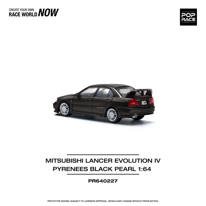Pop Race 1/64 Mitsubishi Lancer Evolution IV Pyrenees Black Pearl