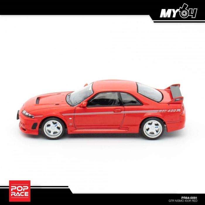 Pop Race 1/64 Nissan GTR R33 Nismo 400R Red PR64-91