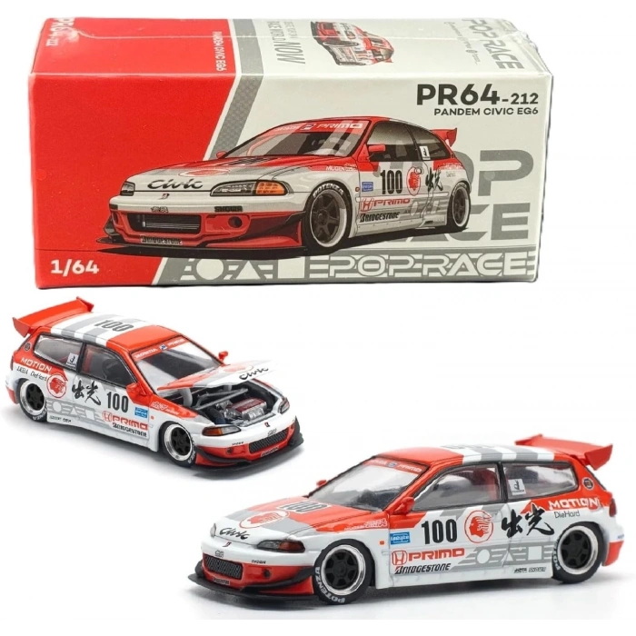 Pop Race 1/64 Pandem Civic EG6 V1.5 Idemitsu Motion Infinite