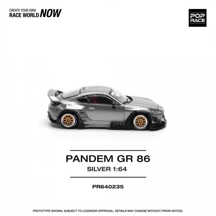 Pop Race 1/64 Pandem GR86 Silver