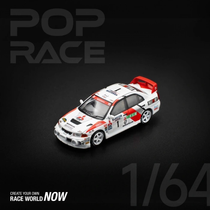 Pop Race PR640165 1/64 Mitsubishi Lancer Evolution IV 1997 Catalunya Rally Winner