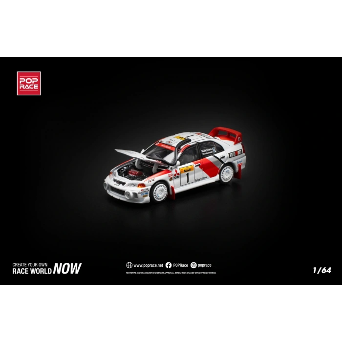 Pop Race PR640231 1/64 MITSUBISHI LANCER EVOLUTION IV SAFARI RALLY KENYA 1998