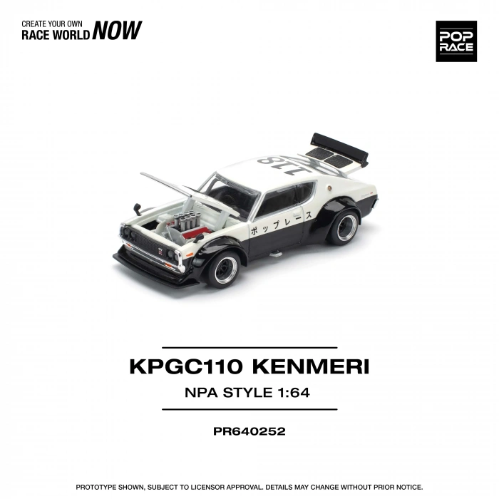 Pop Race PR640252 1/64 Nissan Skyline KPGC110 Kenmeri NPA Style