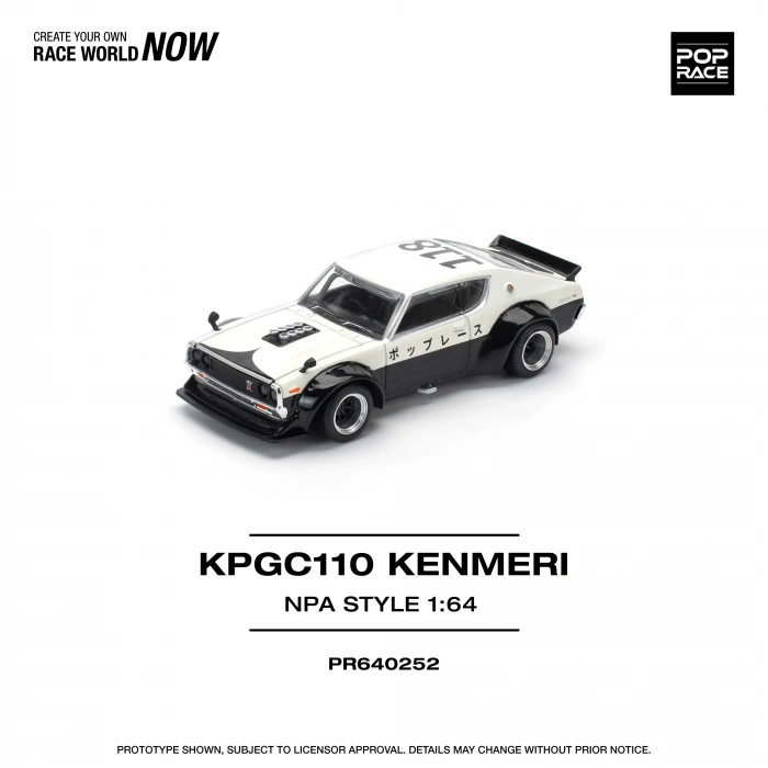 Pop Race PR640252 1/64 Nissan Skyline KPGC110 Kenmeri NPA Style