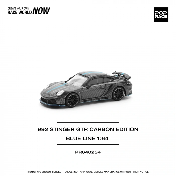 Pop Race PR640254 1/64 992 STINGER GTR CARBON EDITION (BLUE LINE)