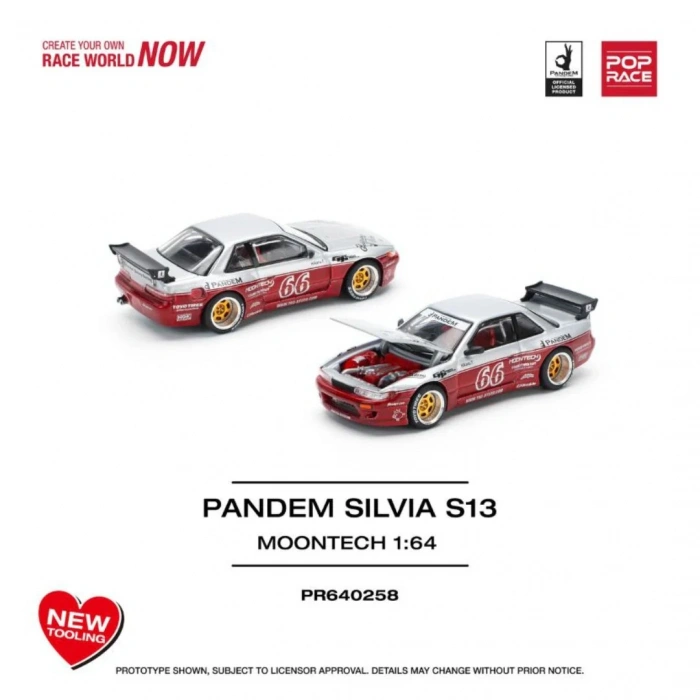 Pop Race PR64258 1/64 Pandem Silvia S13 Moontech