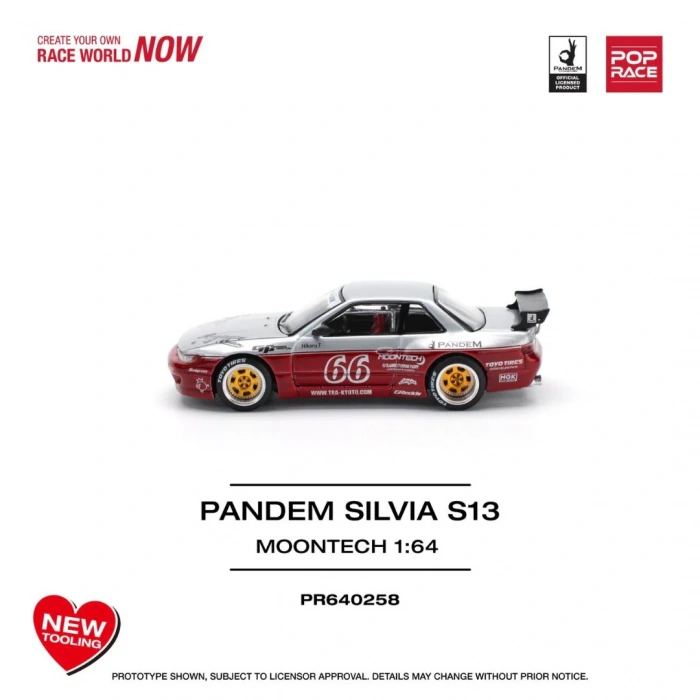 Pop Race PR64258 1/64 Pandem Silvia S13 Moontech