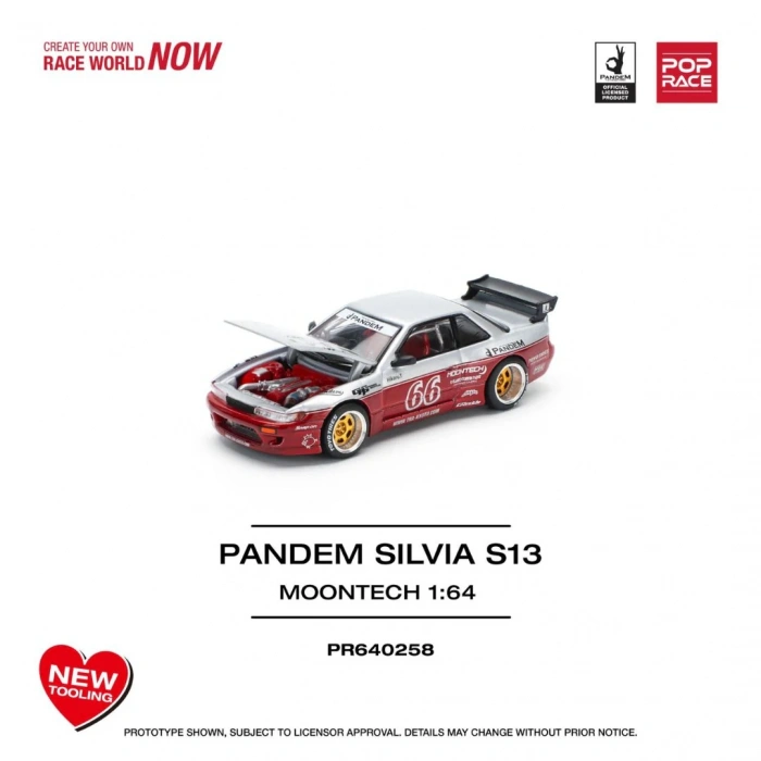 Pop Race PR64258 1/64 Pandem Silvia S13 Moontech