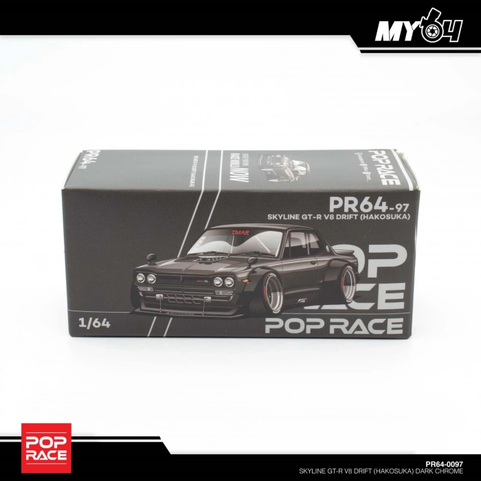 Pop Race 1/64 Skyline GT-R V8 Drift (HAKOSUKA) PR-64-97