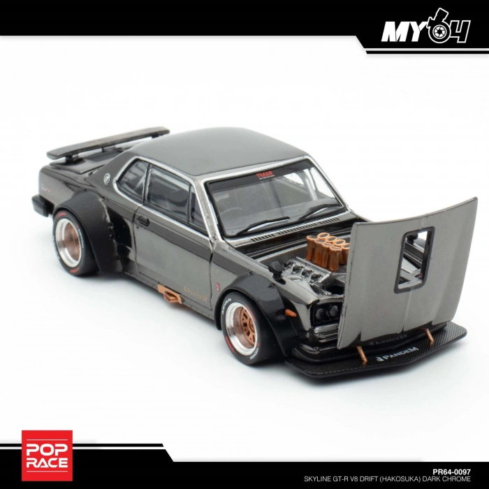 Pop Race 1/64 Skyline GT-R V8 Drift (HAKOSUKA) PR-64-97