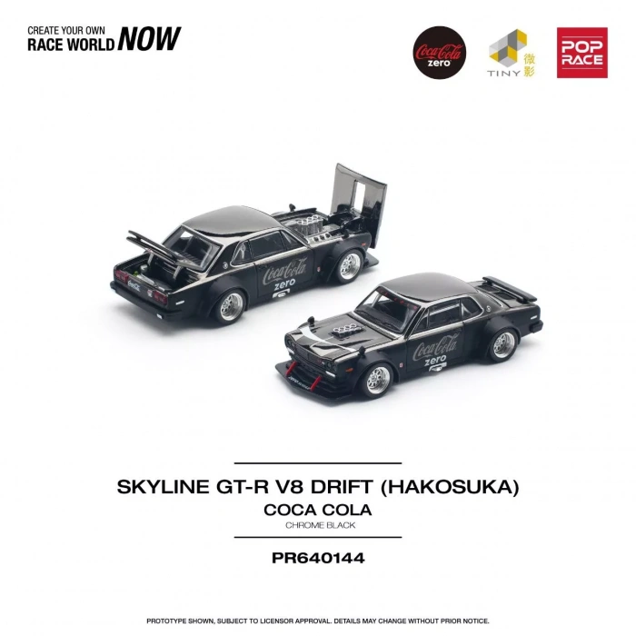 Pop Race  X Tiny 1/64 Coca-Cola SKYLINE GT-R V8 DRIF (HAKOSUKA)