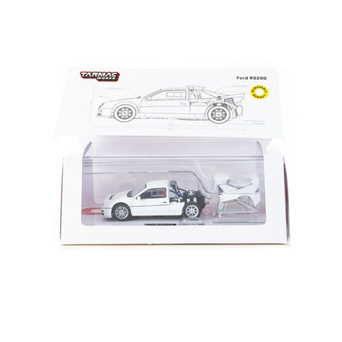 Tarmac Works 1/64 Ford RS200 White - HOBBY64+