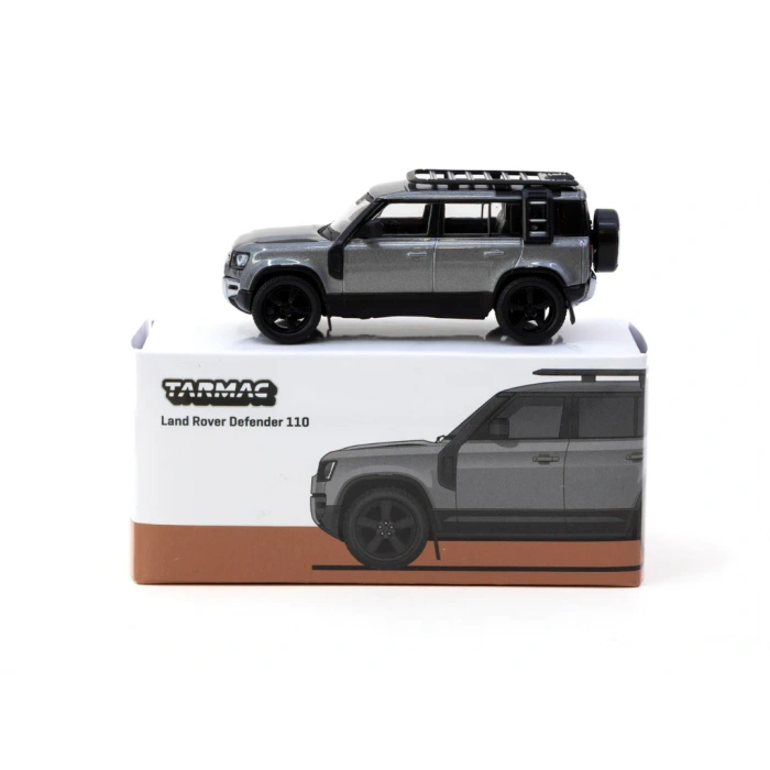 Tarmac Works 1/64 Land Rover Defender 110 Grey Metallic