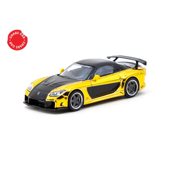 Tarmac Works 1/64 Mazda RX-7 VeilSide Fortune7 Yellow / Black - GLOBAL64