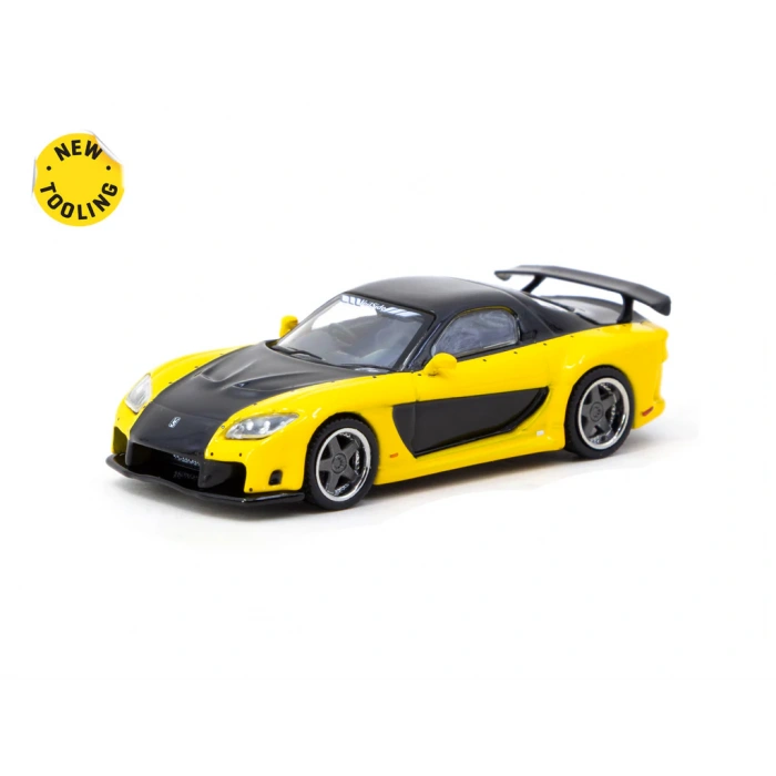 Tarmac Works 1/64 Mazda RX-7 VeilSide Fortune7 Yellow / Black - GLOBAL64