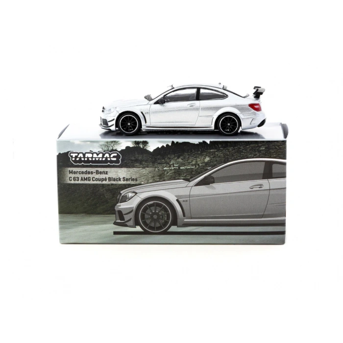 Tarmac Works 1/64 Mercedes-Benz C 63 AMG Coupé Black Series Silver Metallic