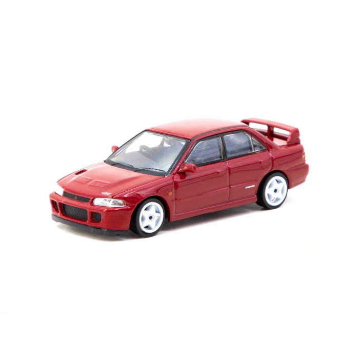 Tarmac Works 1/64 Mitsubishi Lancer GSR Evolution II Red with Tarmac Cards - GLOBAL64